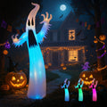 12 ft Inflatable Ghost with RGB LED Lights, Halloween outdoor decoration