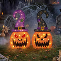 28 in Lighted 2D Jack-o'-Lantern Pumpkins, Set of 2, Halloween outdoor decoration